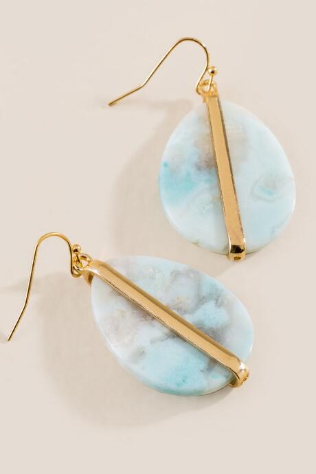 Francesca's Joslyn Quartz Teardrop Earrings - Mint