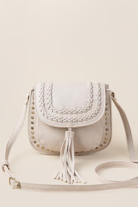 Francesca's Lynn Tassel Mini Crossbody - Ivory