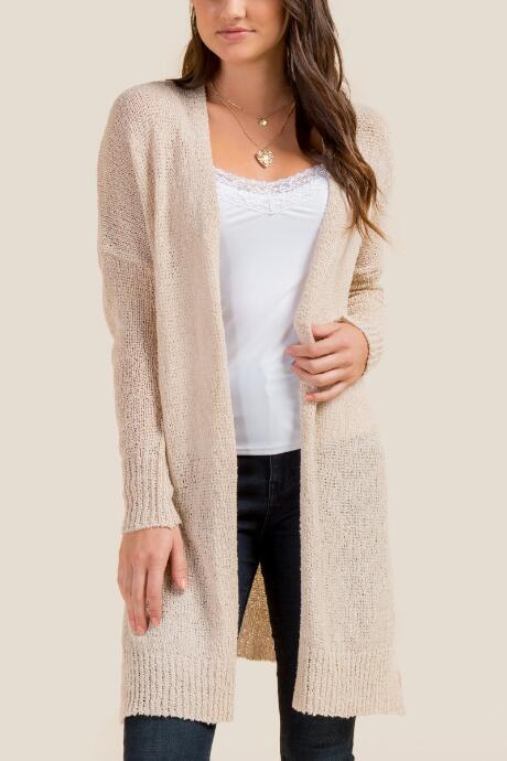 Francesca's Ella Knit Cardigan - Sand