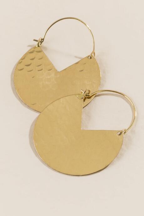 Francesca's Elia Hammered Metal Statement Earrings - Gold