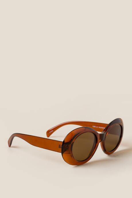 Francesca's Rohan Round Sunglasses - Burgundy