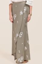 Mi Ami Marcella Floral Wrap Skirt - Olive