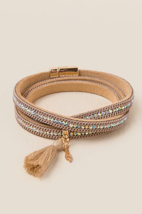 Francesca's Violetta Iridescent Wrap Bracelet - Iridescent