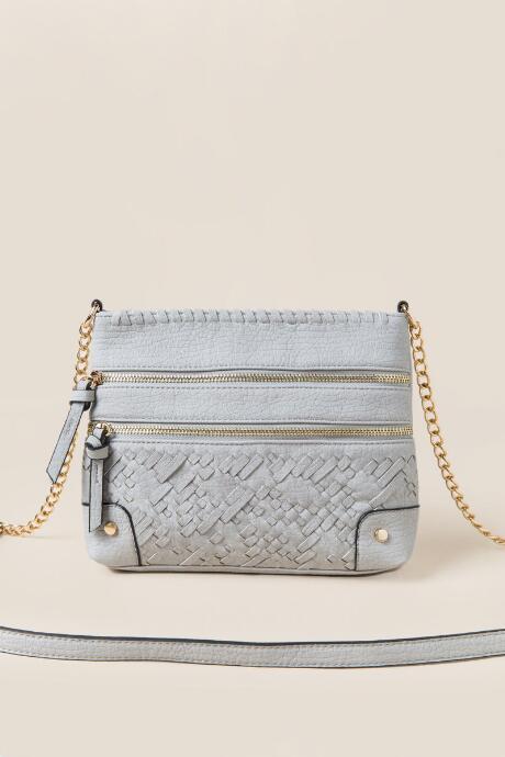 Francesca Inchess Rhona Whipstitch Crossbody In Tan - Light Gray