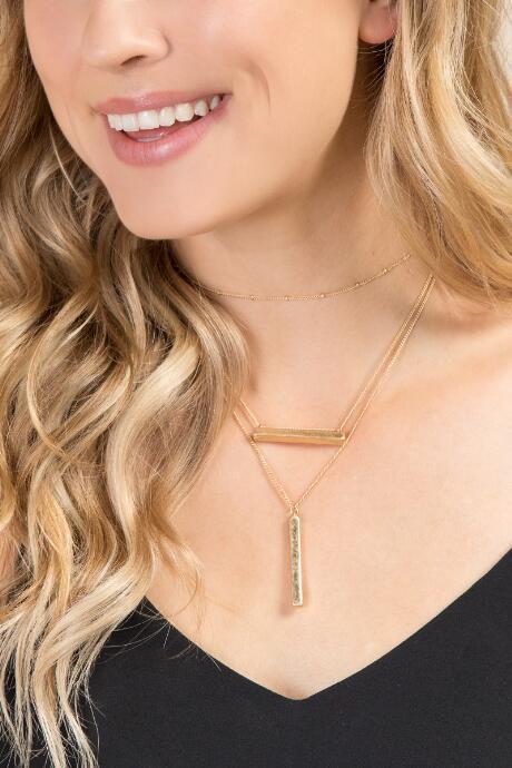 Francescas Anthea Layered Lariat Choker - Gold