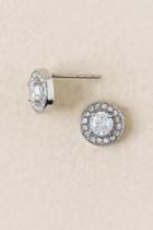 Francesca's Kryssa Cubic Zirconia Trim Stud Earring - Crystal
