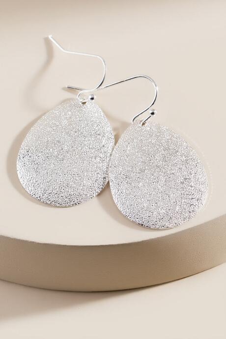 Francesca's Janet Sandblast Metal Drop Earrings In Silver - Silver