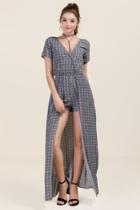 Francesca's Karsyn Medallion Maxi Romper - Black