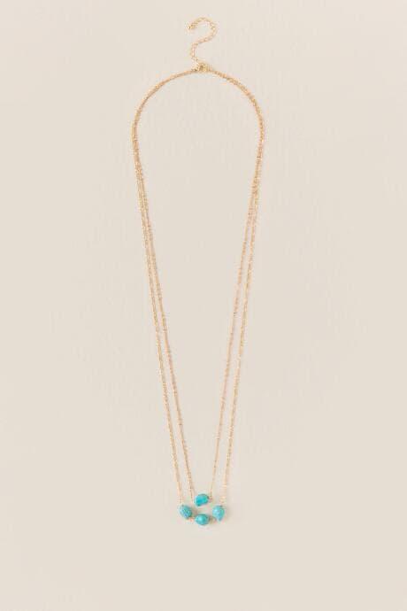 Francesca's Ciara Layered Turquoise Necklace - Turquoise