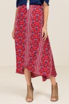 Mi Ami Astra Floral Wrap Skirt - Red