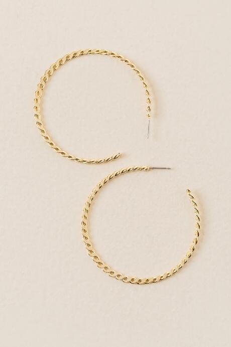 Francesca's Emilee Twisted Rope Hoops - Gold