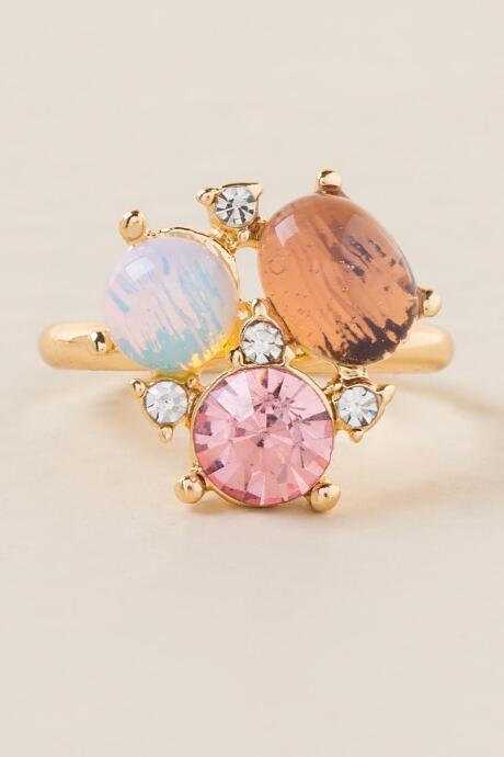 Francesca Inchess Harper Crystal Cluster Ring - Blush