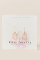 Francesca's Healing Crystal Earrings In Rose Quartz - Pale Pink
