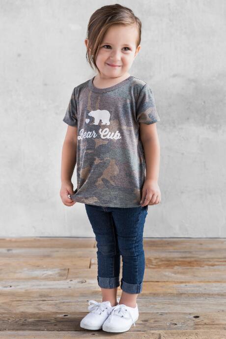 Francesca's Child's Bear Cub Graphic Tee - Dark Olive