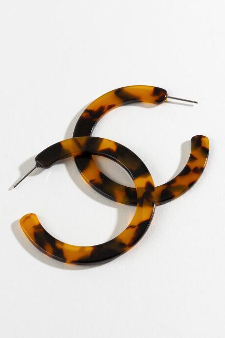 Francesca's Aileen Tortoise Hoops - Amber