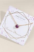 Francesca's Power Stone Semi-precious Pendant Necklace - Purple