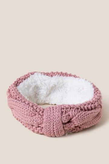 Francesca's Josie Sherpa Line Earband - Rose
