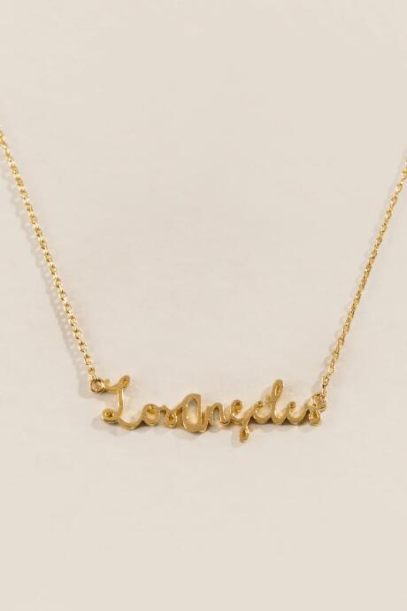 Francesca's Los Angeles Script Necklace In Gold - Gold