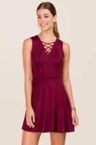 Alya Zariah Lattice A-line Dress - Purple