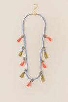 Francesca's Shawna Scattered Tassel Necklace - Neon Coral