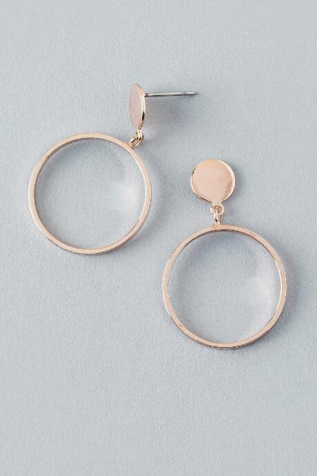 Francesca's Cidney Circle Drop Earring In Rose Gold - Rose/gold