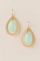 Francesca's Deana Filigree Stone Teardrop Earring - Mint