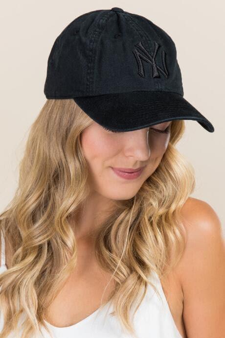 Francesca's Jenni New York Yankee Baseball Cap - Black