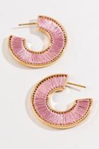 Francesca's Delia Woven Hoops - Pale Pink