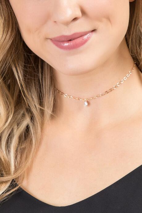 Francesca's Maria Crystal Chain Choker - Iridescent