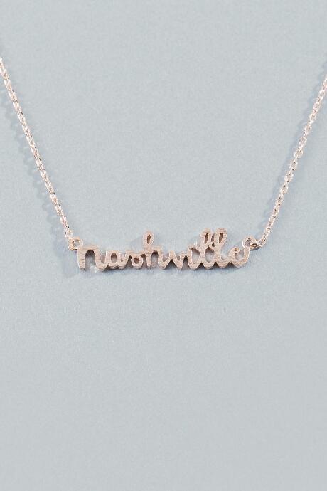 Francesca's Nashville Script Pendant In Rose Gold - Rose/gold