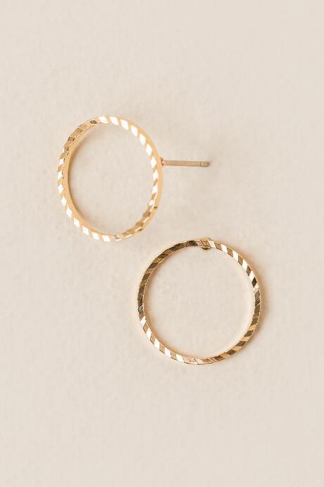 Francesca's Roxanne Circle Stud Earring - Gold