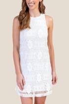Francesca's Arabella Crochet Shift Dress - White