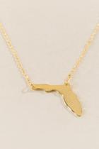 Francesca's Florida State Pendant In Gold - Gold