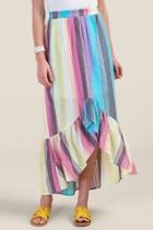 Francesca Inchess Kacey Rainbow Ruffle Maxi Skirt - Multi