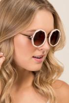 Francesca's Kylie Round Geometric Sunglasses - Pink