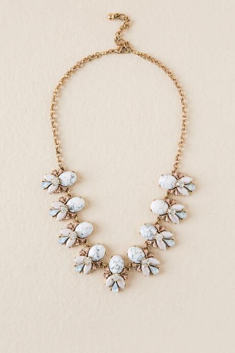 Francesca's Brianna Howlite Statement Necklace - White