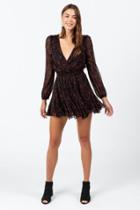 Francesca's Abellia Confetti Godet Romper - Black