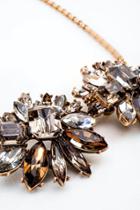 Francesca's Kaelyn Crystal Statement Necklace - Hematite