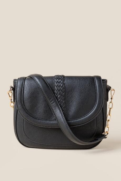 Francesca's Sophia Braided Crossbody - Black