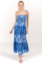 Francesca's Sinclair Tie-dye Smock Dress - Blue