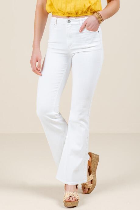 Harper Heritage High Rise Flare Jeans - White