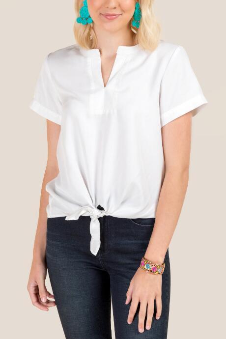 Francesca Inchess Chloe Tie Front Blouse - White