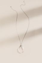 Francesca's Ariel Open Teardrop Pendant Necklace - Silver