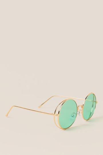 Francesca Inchess Take Two Round Sunglasses - Gold