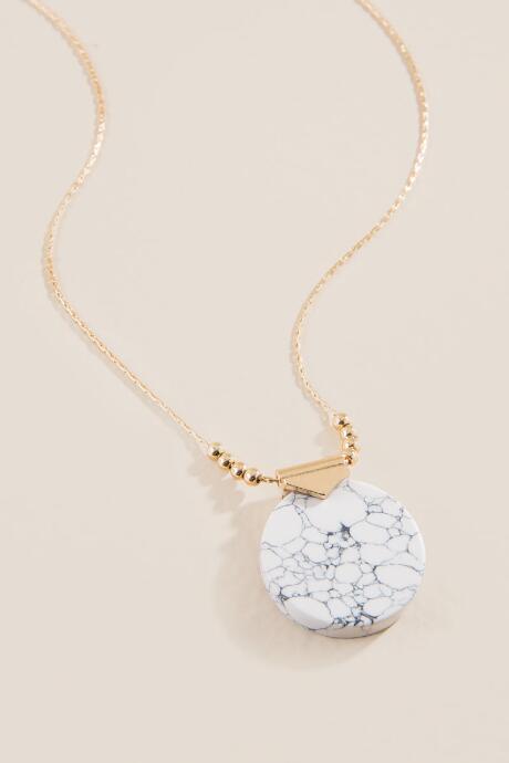 Francesca's Marissa Howlite Stone Pendant - White