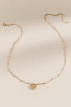 Francesca's Brittany Crystal Moon Coin Pendant Necklace - Gold