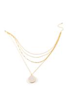 Francesca's Ashanti Quartz Drop Multi-strand Necklace - White