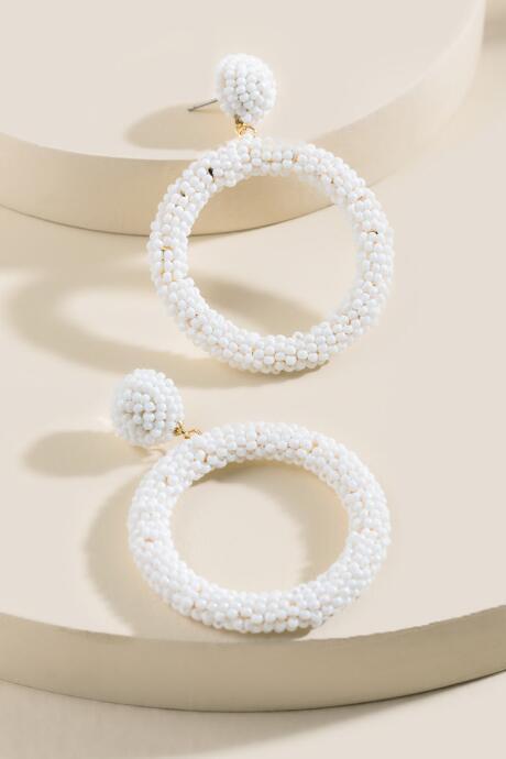 Francesca's Tami Statement Beaded Earrings - White