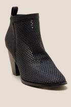 Restricted New Pine Perforated Ankle Boot - Black