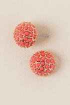 Francesca's Julietta Dome Stud Earring In Coral - Coral